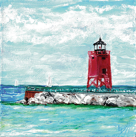 A Sunny Afternoon in Charlevoix Note Card by Linda Boss Fine Art