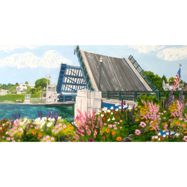 Charlevoix Bridge Garden Magnet by Linda Boss Fine Art