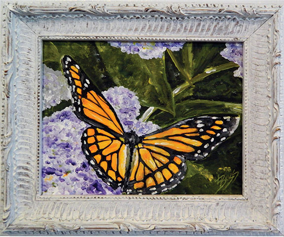 The Garden Visitor Original Painting by Linda Boss