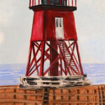 Wooden Charlevoix Lighthouse Magnet by Linda Boss