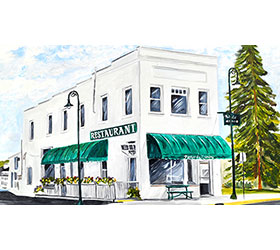 Parkside Restaurant of Charlevoix Magnet by Linda Boss