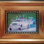 The Charlevoix Petunia Truck Mini Print Framed by Linda Boss Fine Art