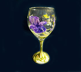 It's a Garden Party! Purple Iris Red Wine Glass