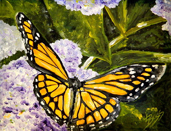 The Garden Visitor Original Painting by Linda Boss