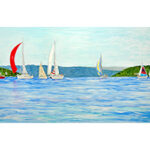 Wednesday Night Races on Lake Charlevoix Magnet by Linda Boss
